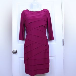 Women’s White House Black Market Slimming Red Dress 3/4 Sleeve Size 4